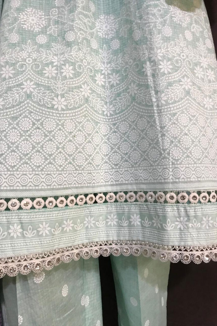 Cotton Silk Embroidery Sky Blue
