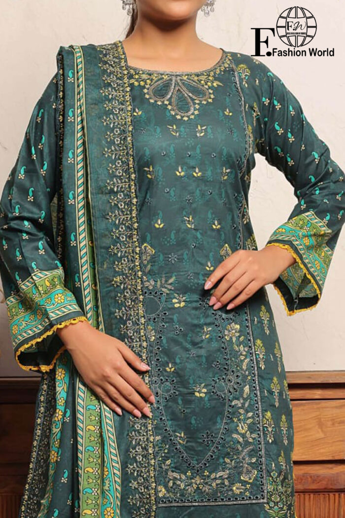 Unstitched 3 Piece Lawn Digital Print Chickenkaari