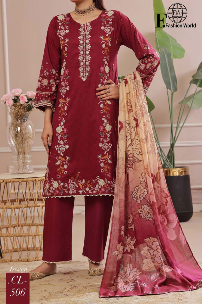 Unstitched 3 Piece Lawn Embroidered Collection
