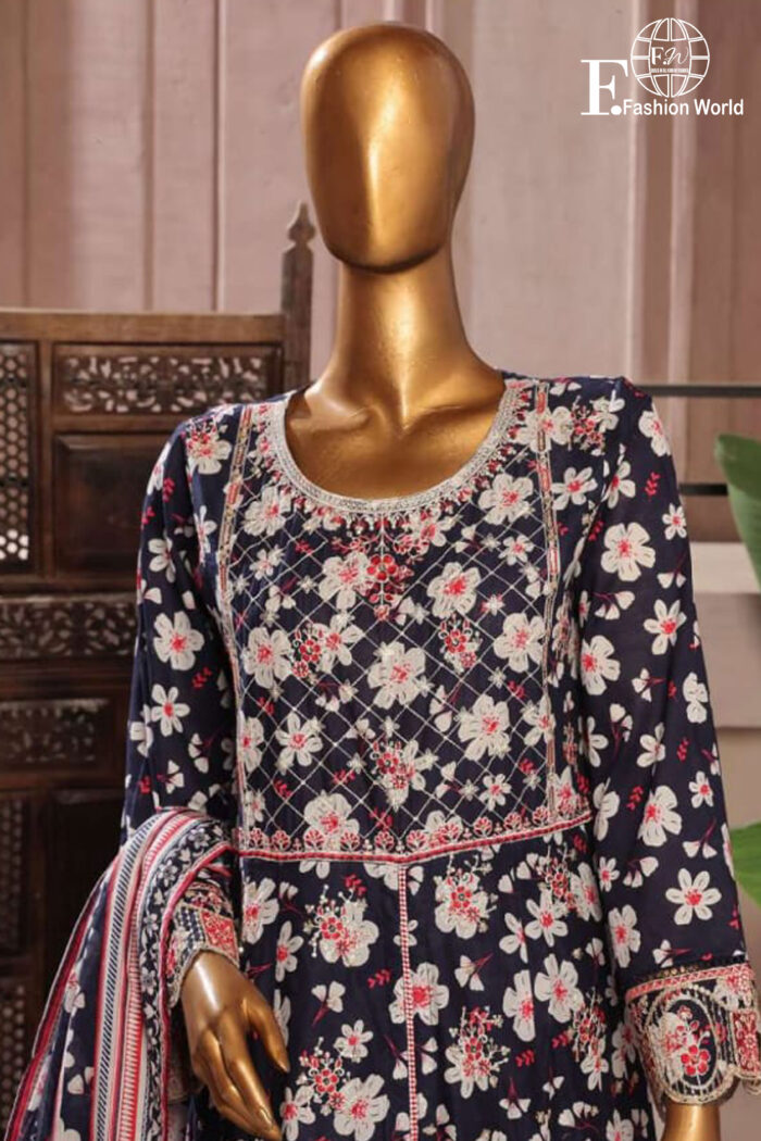 Luxury Embroidered Frock 3 PC