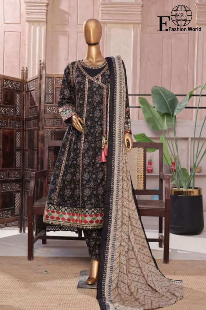 Luxury Embroidered Frock 3 PC