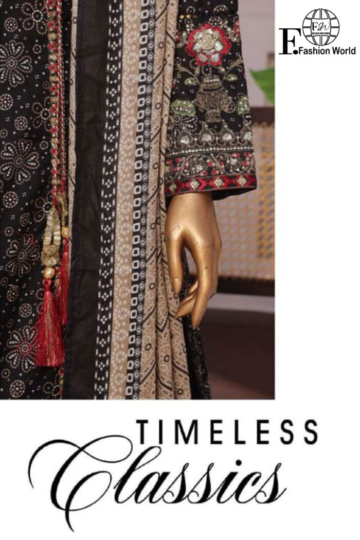 Luxury Embroidered Frock 3 PC