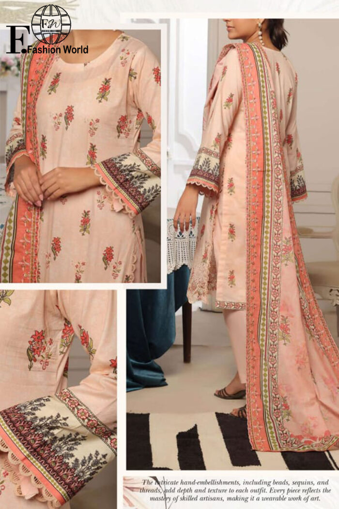 Unstitched 3 Piece Lawn Digital Print Chickenkaari