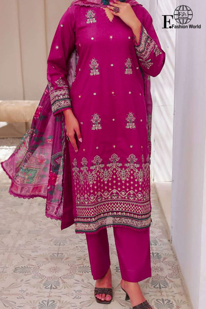 Unstitched 3 Piece Jacquard Luxury Embroidered Collection