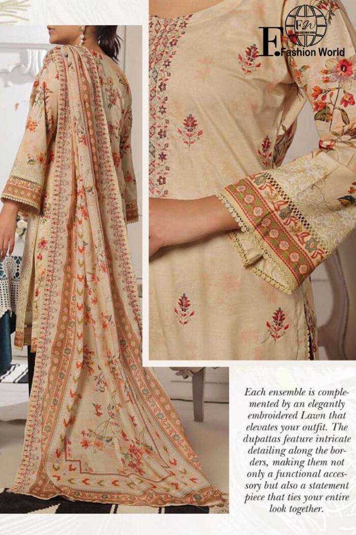 Unstitched 3 Piece Lawn Digital Print Chickenkaari
