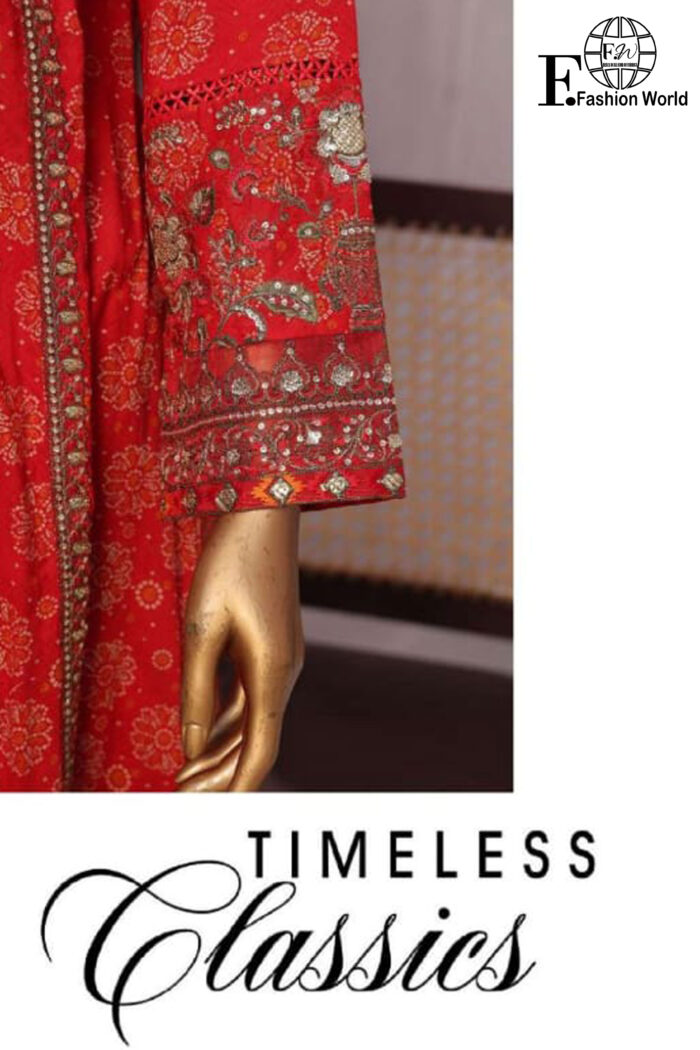 Luxury Embroidered Frock 3 PC
