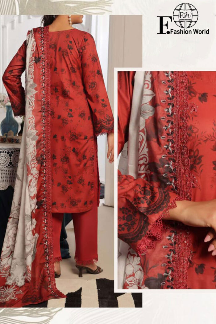Unstitched 3 Piece Lawn Digital Print Chickenkaari