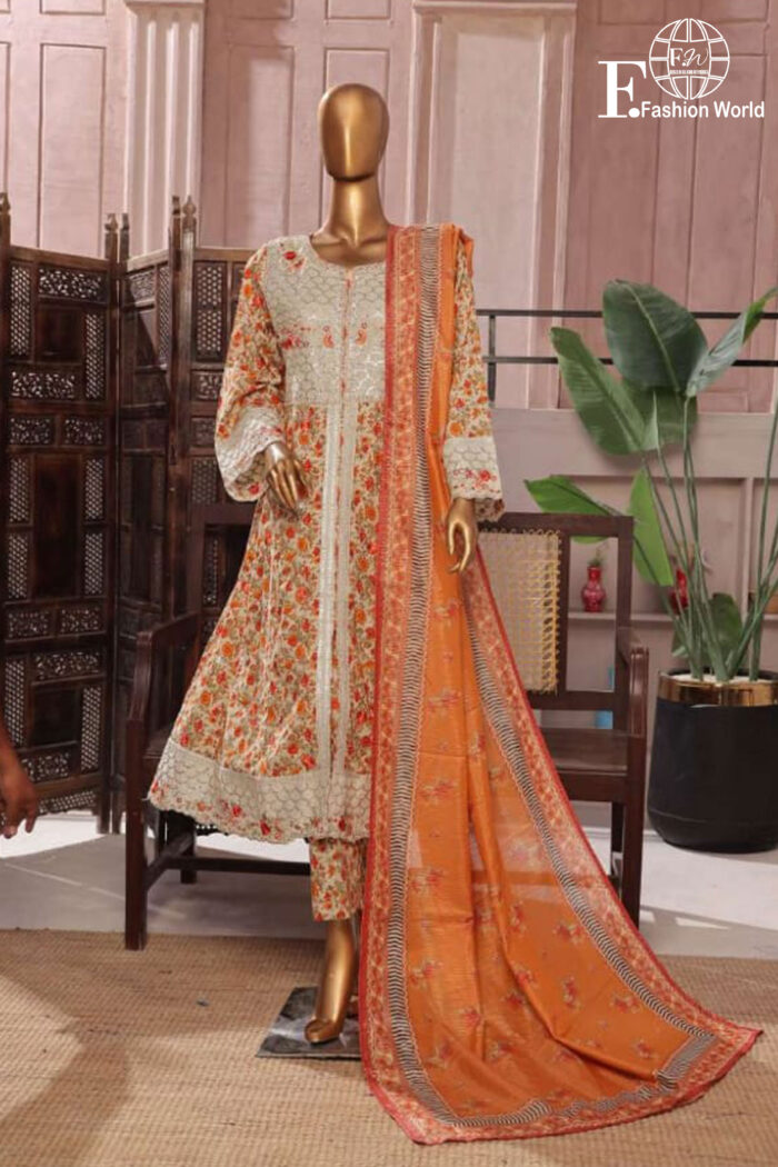 Luxury Embroidered Frock 3 PC