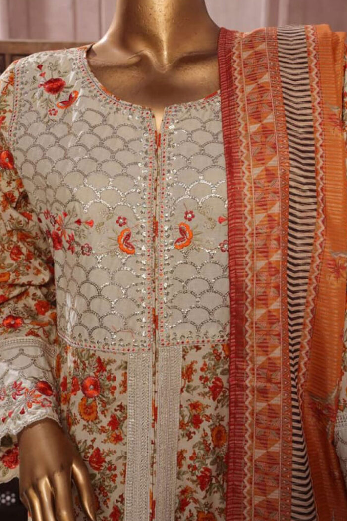 Luxury Embroidered Frock 3 PC