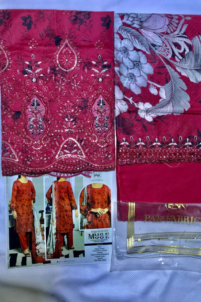 Unstitched 3 Piece Lawn Digital Print Chickenkaari