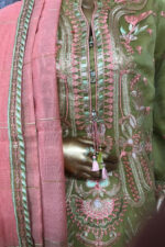 Net Sequnce Embroidered Stitched 3 Piece