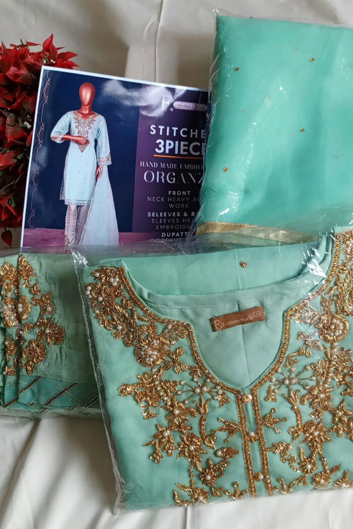 Organza Heavy Stitched 3 Piece