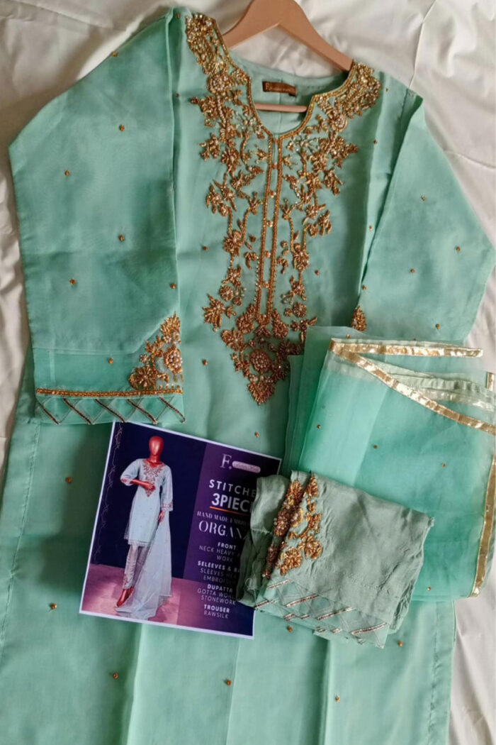 Organza Heavy Stitched 3 Piece