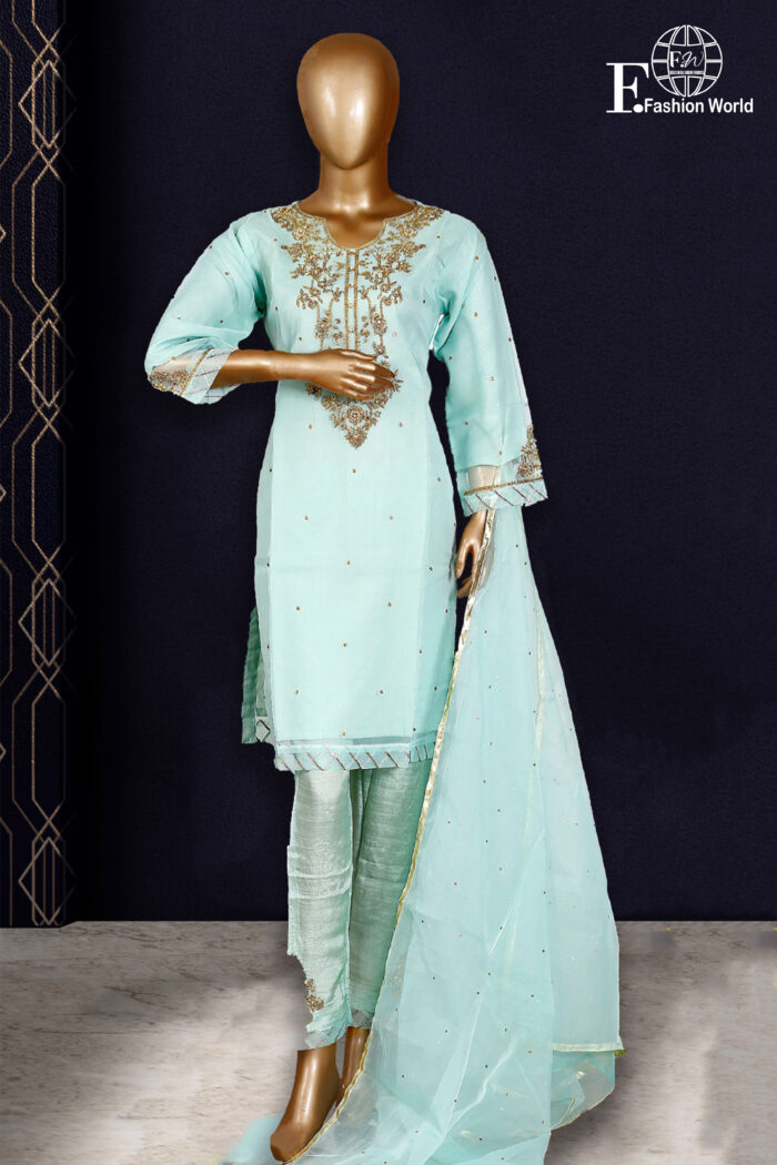 Organza Heavy Stitched 3 Piece