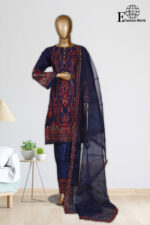 Unstitched 3 Piece Organza Embroidery
