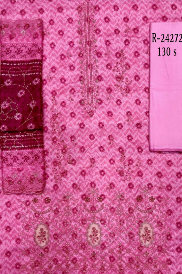 Unstitched 3 Piece Embroidery Lawn Cutwork Dupatta