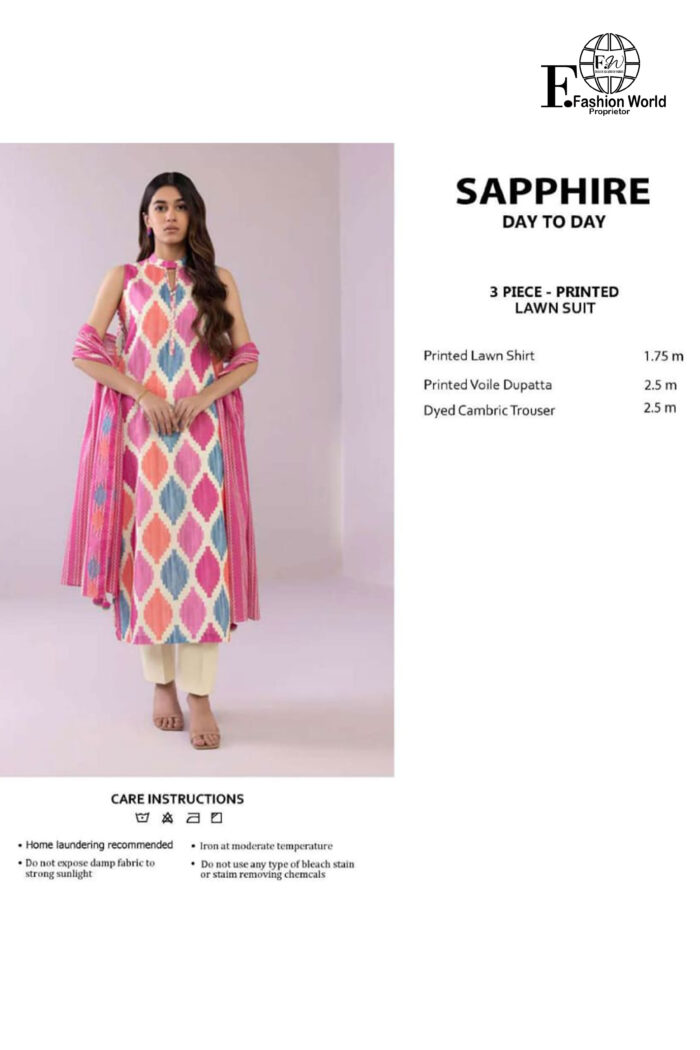 Unstitched 3 Piece Printed Lawn