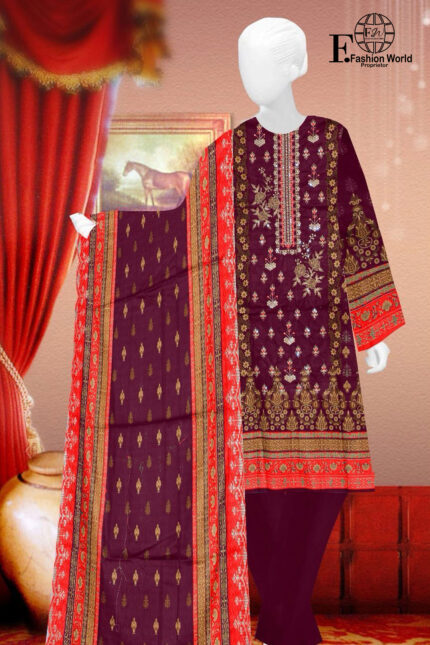 Unstitched 3 Piece Printed Collection