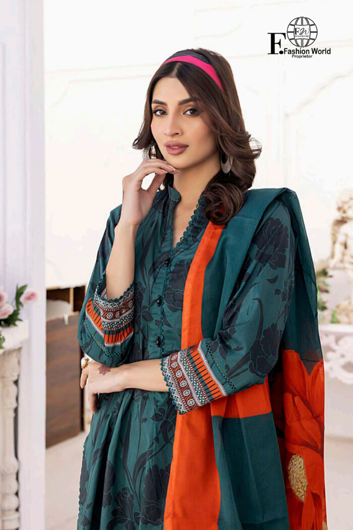 Unstitched 3 Piece Printed Lawn Collection