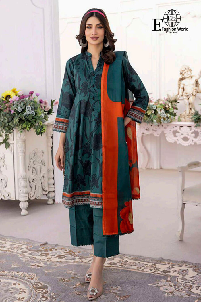 Unstitched 3 Piece Printed Lawn Collection
