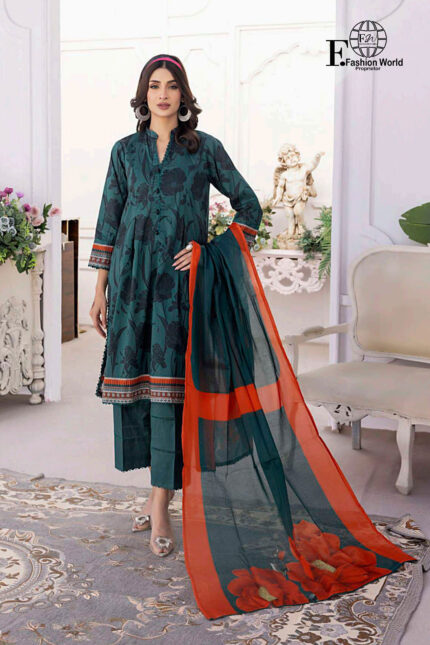 Unstitched 3 Piece Printed Lawn Collection
