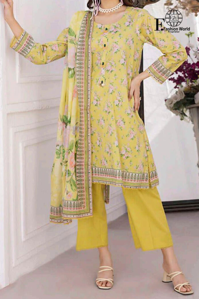 Unstitched 3 Piece Printed Lawn Collection
