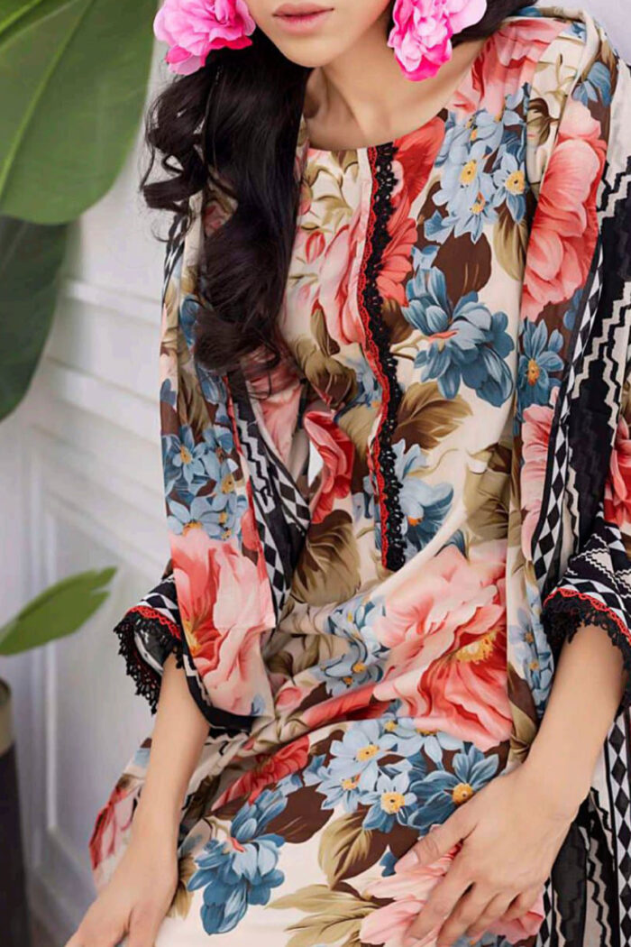 Unstitched 3 Piece Printed Lawn Collection