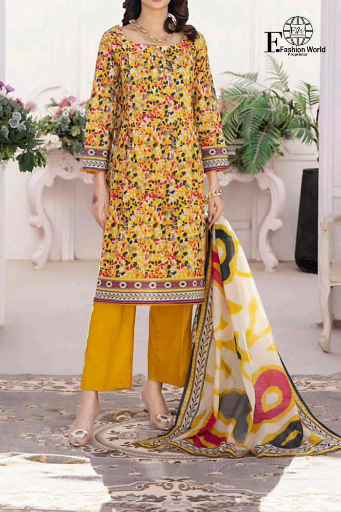 Unstitched 3 Piece Printed Lawn Collection