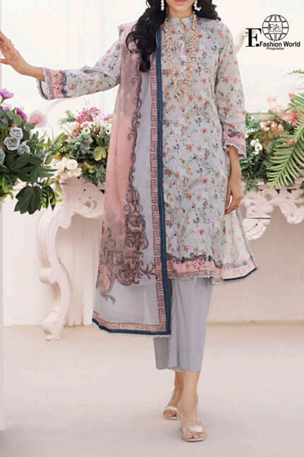 Unstitched 3 Piece Printed Lawn Collection