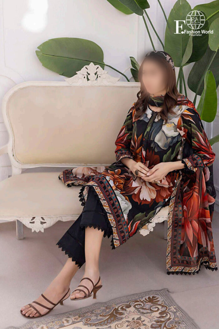 Unstitched 3 Piece Printed Lawn Collection