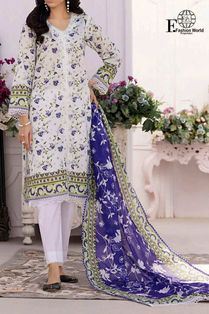 Unstitched 3 Piece Printed Lawn Collection