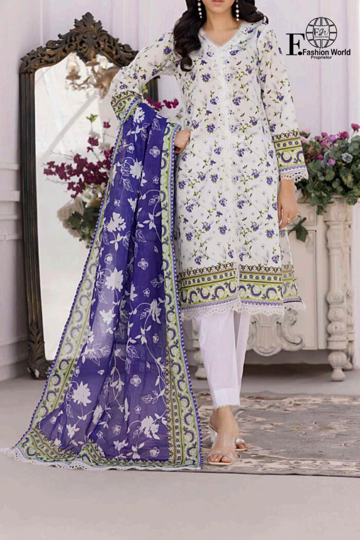 Unstitched 3 Piece Printed Lawn Collection