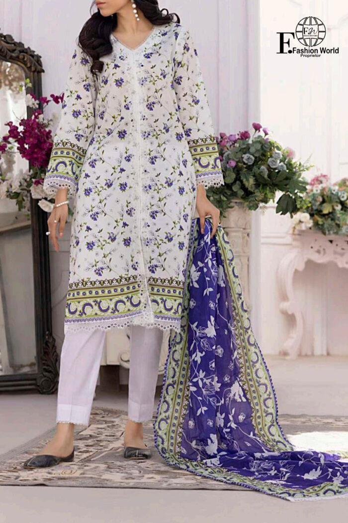 Unstitched 3 Piece Printed Lawn Collection