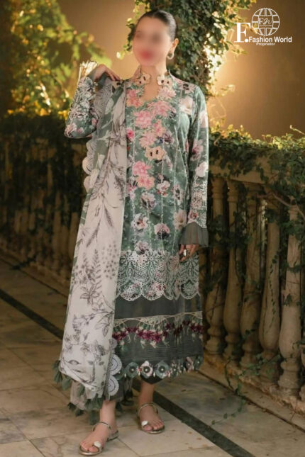 Unstitched 3 Piece Asfa & Nabeel Embroidered Collection