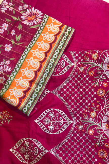 Unstitched 3 Piece Binsaeed Embroidery Collection