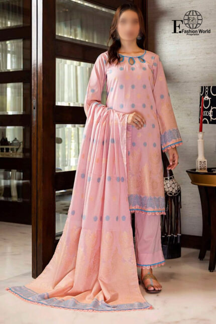 Unstitched 3 Piece Printed Lawn Jacquard