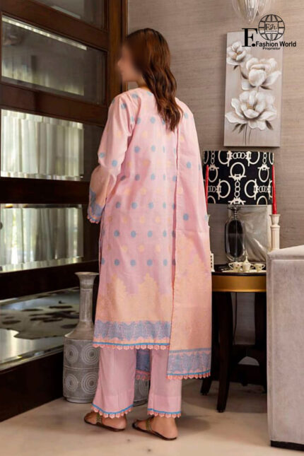 Unstitched 3 Piece Printed Lawn Jacquard