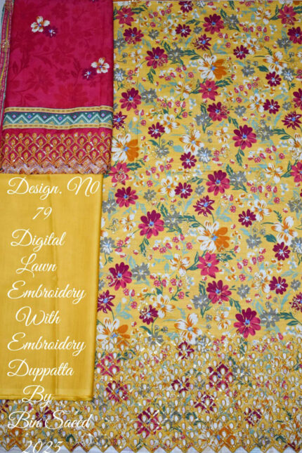 Unstitched 3 Piece Binsaeed Embroidery Collection