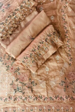 Unstitched 3 Piece Embroidery Bamber Shaffon Embroidery Dupatta