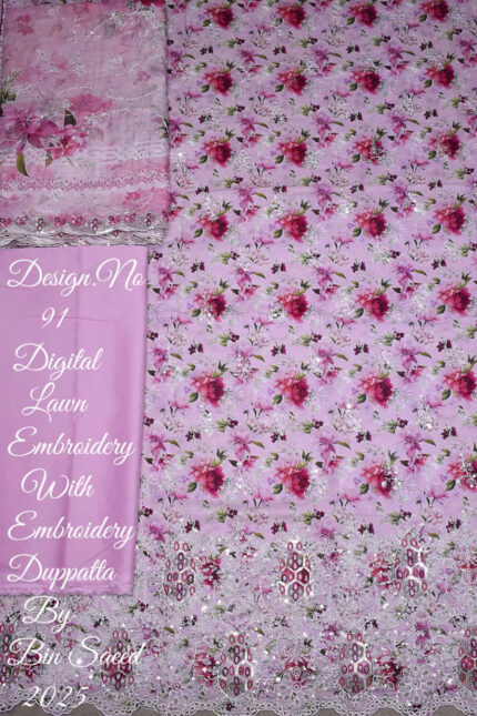 Unstitched 3 Piece Binsaeed Embroidery Collection