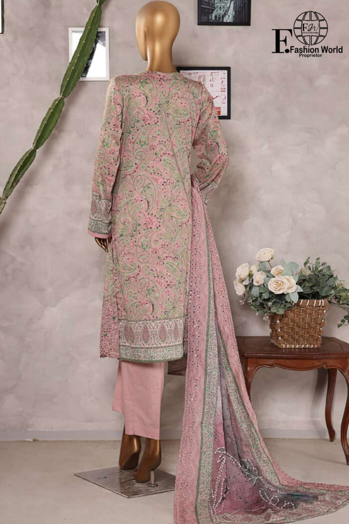 Unstitched 3 Piece Embroidered Cutwork Lawn Dupatta