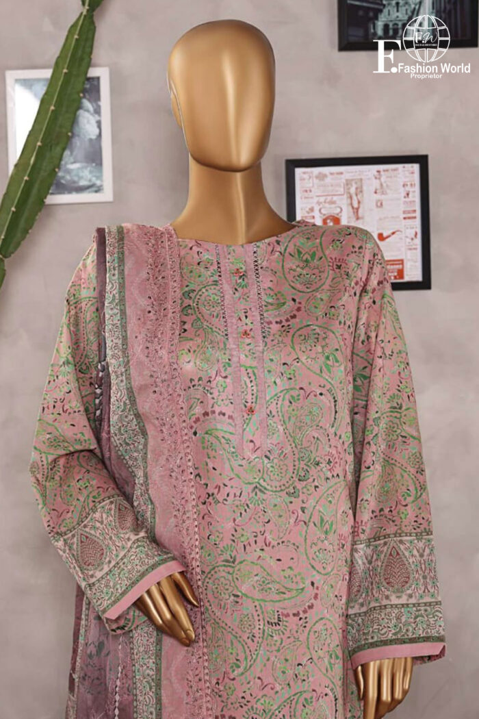 Unstitched 3 Piece Embroidered Cutwork Lawn Dupatta