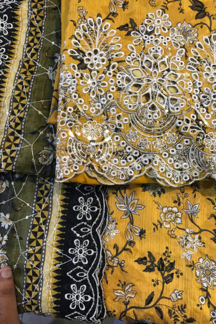 Unstitched 3 Piece Binsaeed Embroidery Collection
