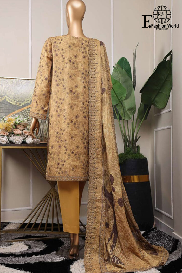 Unstitched 3 Piece Embroidered Cutwork Lawn Dupatta