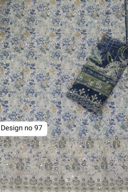 Unstitched 3 Piece Binsaeed Embroidery Collection