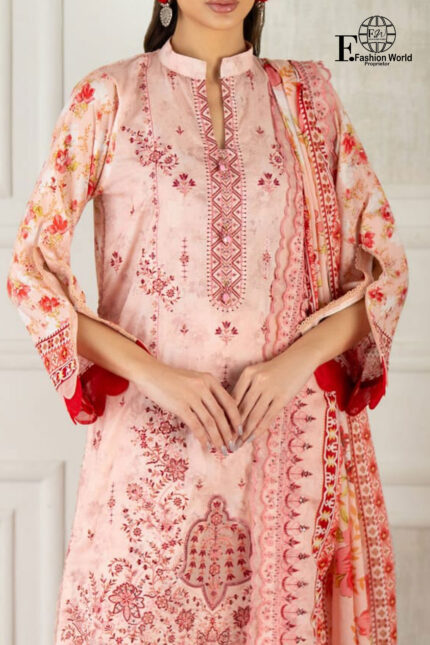 Unstitched 3-Piece Cutwork Embroidered BY Salina