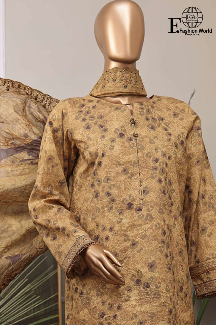 Unstitched 3 Piece Embroidered Cutwork Lawn Dupatta