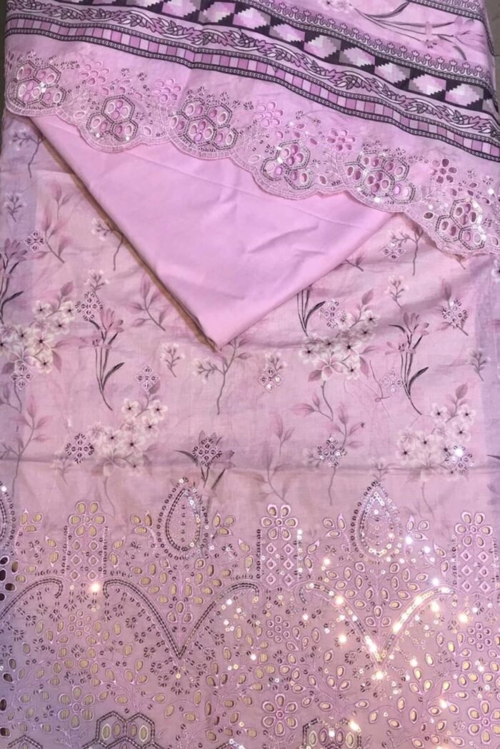 Unstitched 3 Piece Binsaeed Embroidery Collection - Image 1