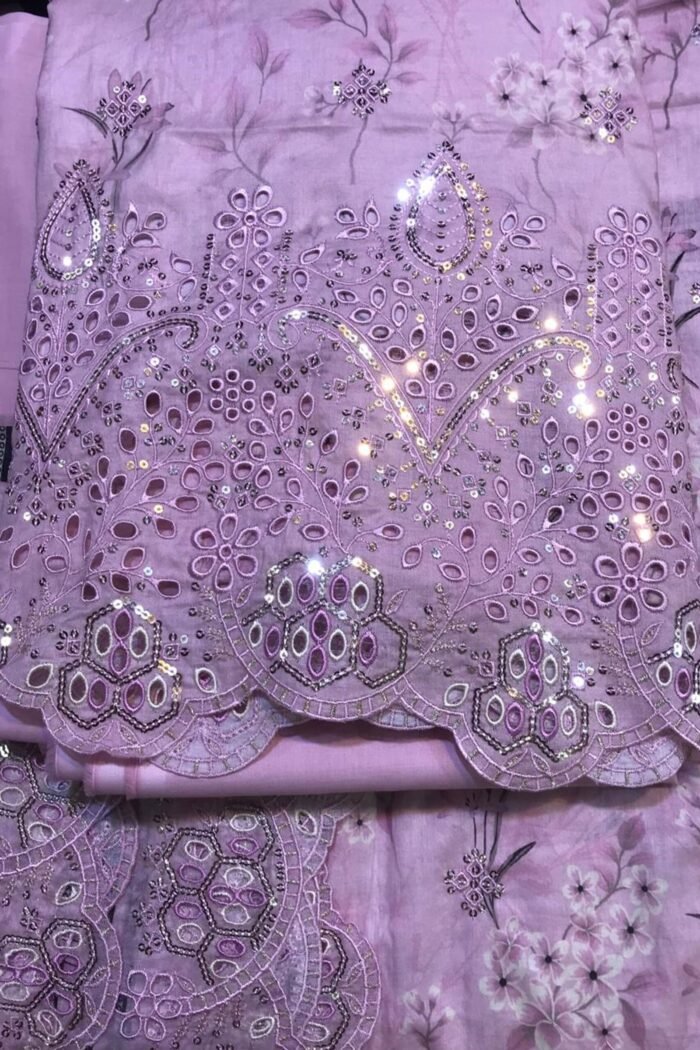 Unstitched 3 Piece Binsaeed Embroidery Collection - Image 3
