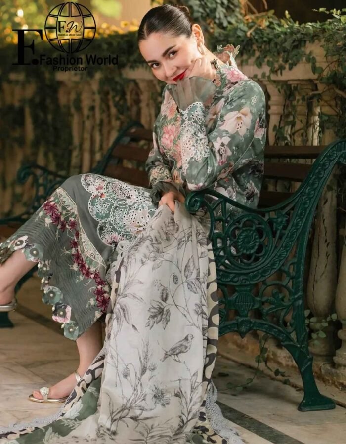 Unstitched 3 Piece Asifa & Nabeel Embroidered Collection - Image 4